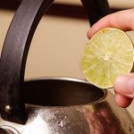 photo of descaling a kettle using lemon juice