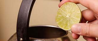 photo of descaling a kettle using lemon juice